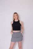 Top cropped pe negru Pull&amp;Bear, L