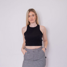 Top cropped pe negru Pull&Bear