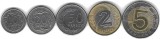POLONIA LOT / SET Nr 4 - 5 buc : 10 + 20 + 50 Groszy + 2 + 5 Zloti 2009