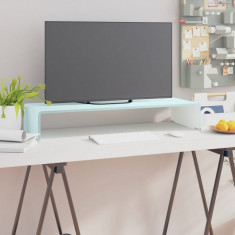 Stativ TV/Suport monitor, sticla, verde, 80 x 30 x 13 cm GartenMobel Dekor
