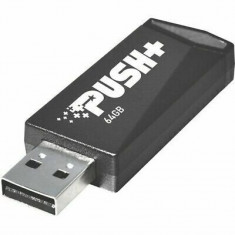 MEMORIE USB 3.2 PATRIOT PUSH+ 64 GB profil mic negru PSF64GPSHB32U foto