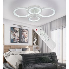 Lustra 4 Cercuri Alessandro Design/Telecomanda,112W LED-CUTIE foto