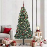 VidaXL Brad de Crăciun artificial cu lumini, set cu globuri 210 cm 3396186