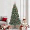 vidaXL Brad de Crăciun artificial cu lumini, set cu globuri 210 cm 3396186