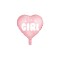 Balon folie forma de inimioara cu inscriptie Its a Girl, roz 48 cm