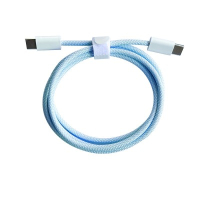 Cablu de Date Universal, Flippy, Incarcare Rapida, Type-C to Type-C Compatibil cu Telefon sau Tableta, Cablu de Incarcare Impletit din Nailon, 1 m, Al foto