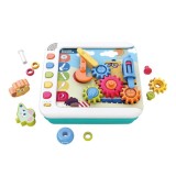 Cumpara ieftin Joc de invatare Montessori, cu sunete si seturi de construit, jucarie creativa 5 in 1, busy board, educativa,