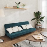 VidaXL Canapea extensibilă cu 2 locuri, albastru, catifea