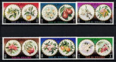 RAS AL KHAIMA 1972 - Flori si fructele lor/ serie completa MNH foto