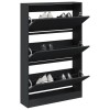 VidaXL Pantofar, negru, 80x21x125,5 cm, lemn compozit