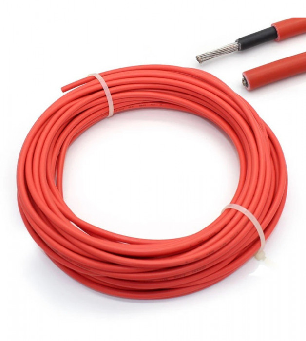 4mm2 (12AWG) cablu pentru panouri solare - rosu sau negru - 1 Metru-Culoare Roșu