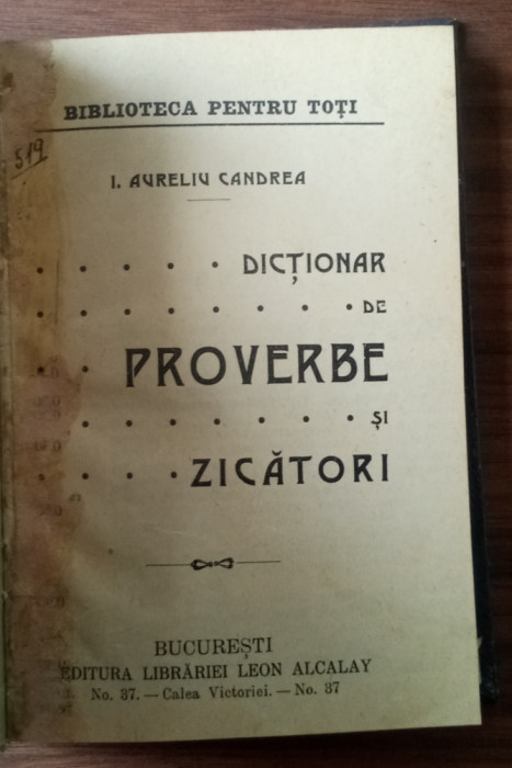 Dicționar de proverbe și zicători - I. Aureliu Candrea