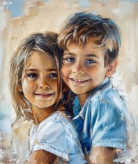 Picturi la comandă Portrete pictate manual Tablouri personalizate după foto