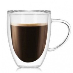 Cana cu Pereti Dubli din Sticla Borosilicata 450ml Wei A14685 DNC56139 foto