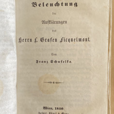 Beleuchtung Der Aufklärungen Des Herrn L. Grafen Ficquelmont carte veche