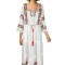 Rochie dama S25 alb/verde , marimea S