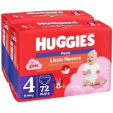 Scutece chilotel Huggies Pants Jumbo, Nr 4, Girl, 9-14 kg, 72 buc