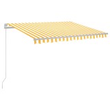 Cumpara ieftin Copertina manuala cu LED solar 3 x 2,5 m Dungi galbene si albe