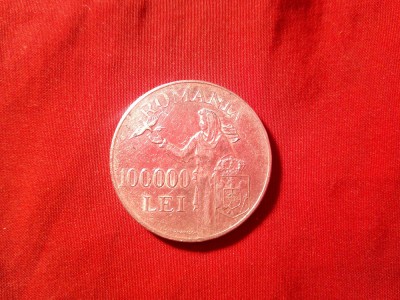 Moneda 100 000 lei 1946 Mihai I , argint , cal. F.Buna Pacea foto