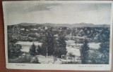 Carte postala, Pucioasa, Sursa si podul peste apa, 1931