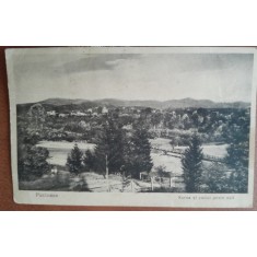 Carte postala, Pucioasa, Sursa si podul peste apa, 1931