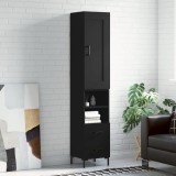 vidaXL Dulap &icirc;nalt, negru, 34,5x34x180 cm, lemn prelucrat