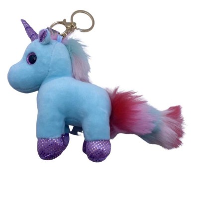 Breloc unicorn bleu din plus foto