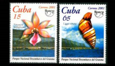 Cuba, flora, fauna, scoici, flori, 2001, UPAEP, MNH foto