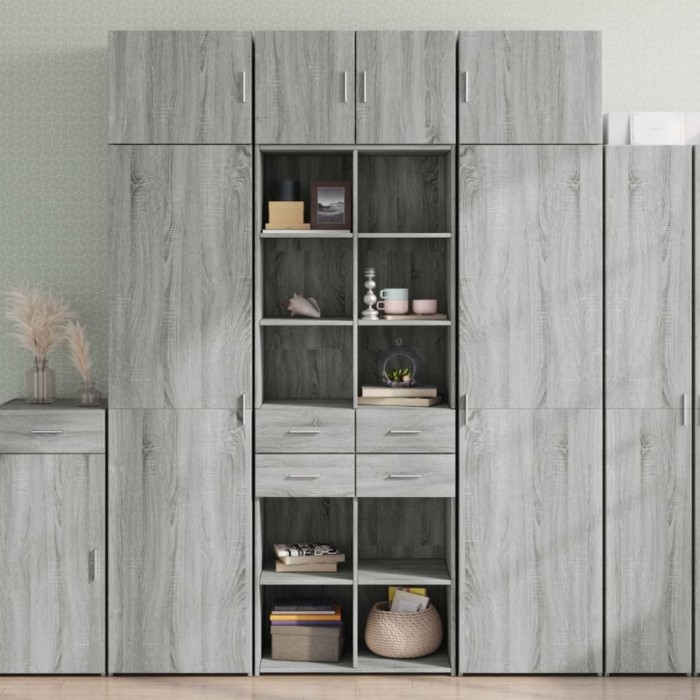 Gossi dulap de depozitare, sonoma gri, 70x42,5x225, lemn prelucrat