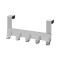 Cuier inox, montare pe usa, 4 x 29 x 14 cm, 5 carlige, Gri
