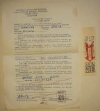 Declaratie vamala RSR aparat fotografic LOMO bilet RATC 50 bani comunism