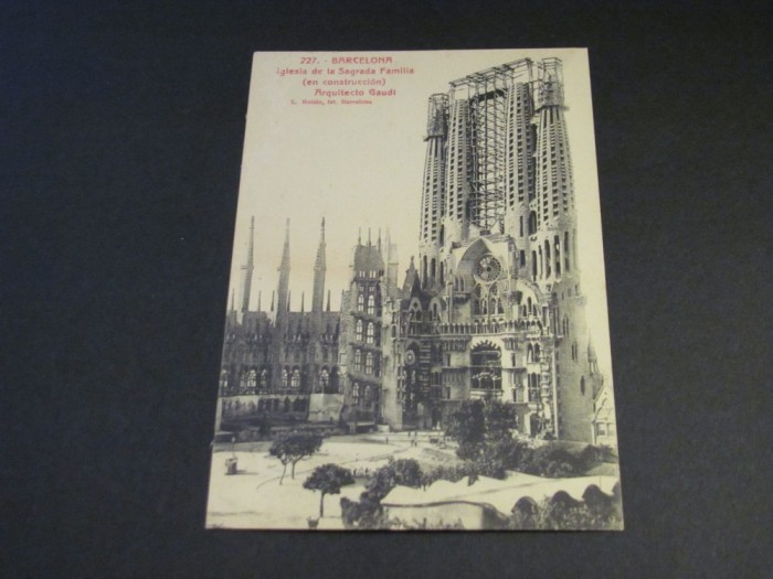 Carte Poștală Vintage Spania - Barcelona Sagrada Familia , Arhitect Gaud&iacute; (cel mai probabil din perioada 1900&ndash;1940)