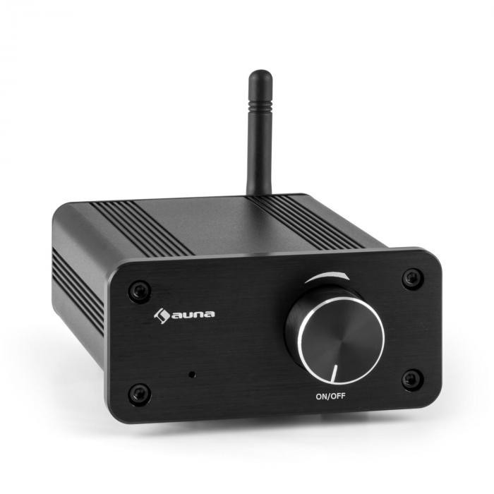 Auna BT-Bro Mini Stereo Amplificator de clasă D Bluetooth aluminiu incl. set de banane priză, negru Auna BT-Bro Mini Stereo Amplificator de clasă D Bluetooth aluminiu incl. set de banane priză, negru