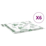 Cumpara ieftin Perne de scaun, model frunze, 6 buc., 40x40x3 cm, textil