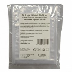 Set 50 pungi vidat gofrate, 250x350 mm, grosime 85 microni, transparente