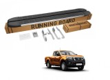 Praguri Laterale Treapta Nissan Navara D23 (2015-2021) ALM, Aluminiu + ABS, 203cm, Montaj Fara Gaurire, Premium