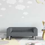 vidaXL Canapea pentru copii, gri &icirc;nchis, 70x45x26,5 cm, catifea