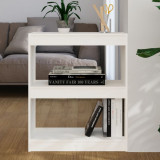 Bibliotecă/Separator cameră,alb,60x30x71,5 cm,lemn masiv de pin, vidaXL