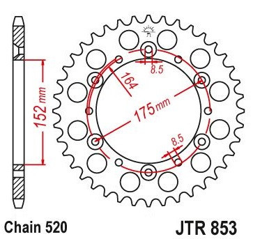 Pinion spate 43 dinti pas lant 520 - Yamaha YZ 125-250-400 - YFS Blaster 200 - YFM 350 Warrior - Banshee - DT 400 - XT 500 - TT 600 foto