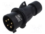 Conector alimentare AC trifazate AMPHENOL IP&amp;S 32A 415V mufă tată IP44