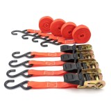 Set 4 chingi cu clichet, rezistent la 680 kg/chingă, TUV/GS &ndash; 25 mm &times; 4.5 m &ndash; 680 kg - Carguard - calitate și siguranță garantată!