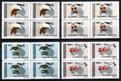Romania 2000, LP 1507, Muzeul &amp;quot;Grigore Antipa&amp;quot;, Pasarea paradis, bloc de 4, MNH! foto