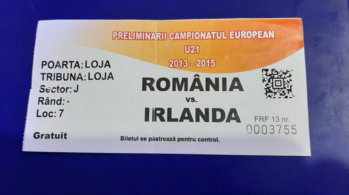 Bilet Romania - Irlanda U-21