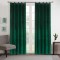 Set draperii din catifea cu rejansa, Premium, 150x220 cm, densitate 700 g/mp, Verde Smarald, 2 buc