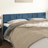 VidaXL Tăblii de pat, 2 buc, albastru &icirc;nchis, 80x5x78/88 cm, catifea