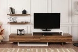 Cumpara ieftin Comoda TV Nirvana - Teak, Alb
