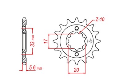 Pinion fata Otel KAWASAKI KXF 250 04- 05, SUZUKI RMZ 250 04- 05 foto