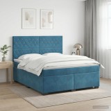 Cumpara ieftin Pat boxspring cu saltea albastru 160 x 200 cm Catifea