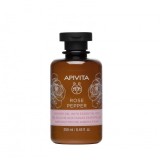 Gel de duș APIVITA cu piper de trandafir și uleiuri esențiale, trandafir și piper negru 250 ml