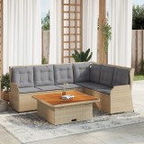vidaXL Set mobilier de grădină cu perne, 5 piese, bej, poliratan